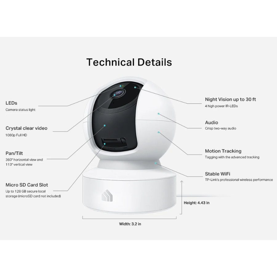 TP-Link (KC411S) Kasa Smart 2K HD Pan Tilt Home Wi-Fi Security Camera White (NEW)