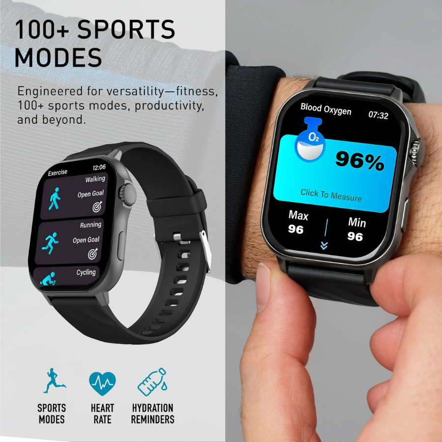 WITHit Giga Smartwatch with AMOLED 2.04" (42-9002GYBKW) Black (NEW)