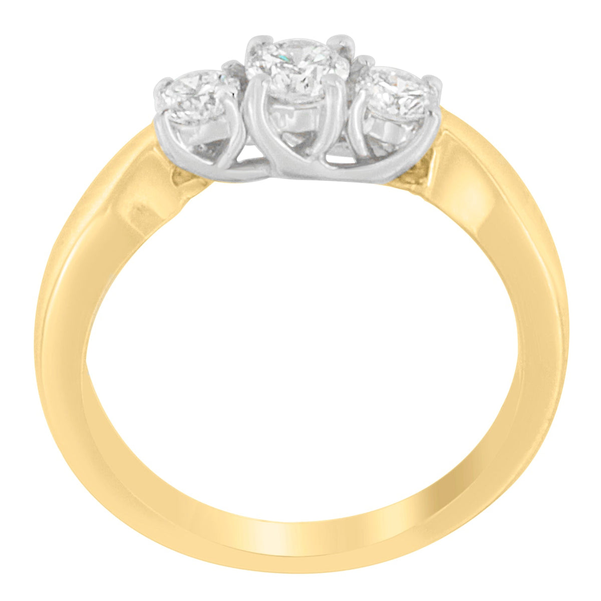 Anillo de oro bicolor de 14K con diamantes redondos de 0.50 CTTW (G-H, SI1-SI2)