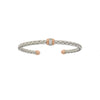 Natural Cubic Zirconia Bangle Bracelet Sterling Silver
