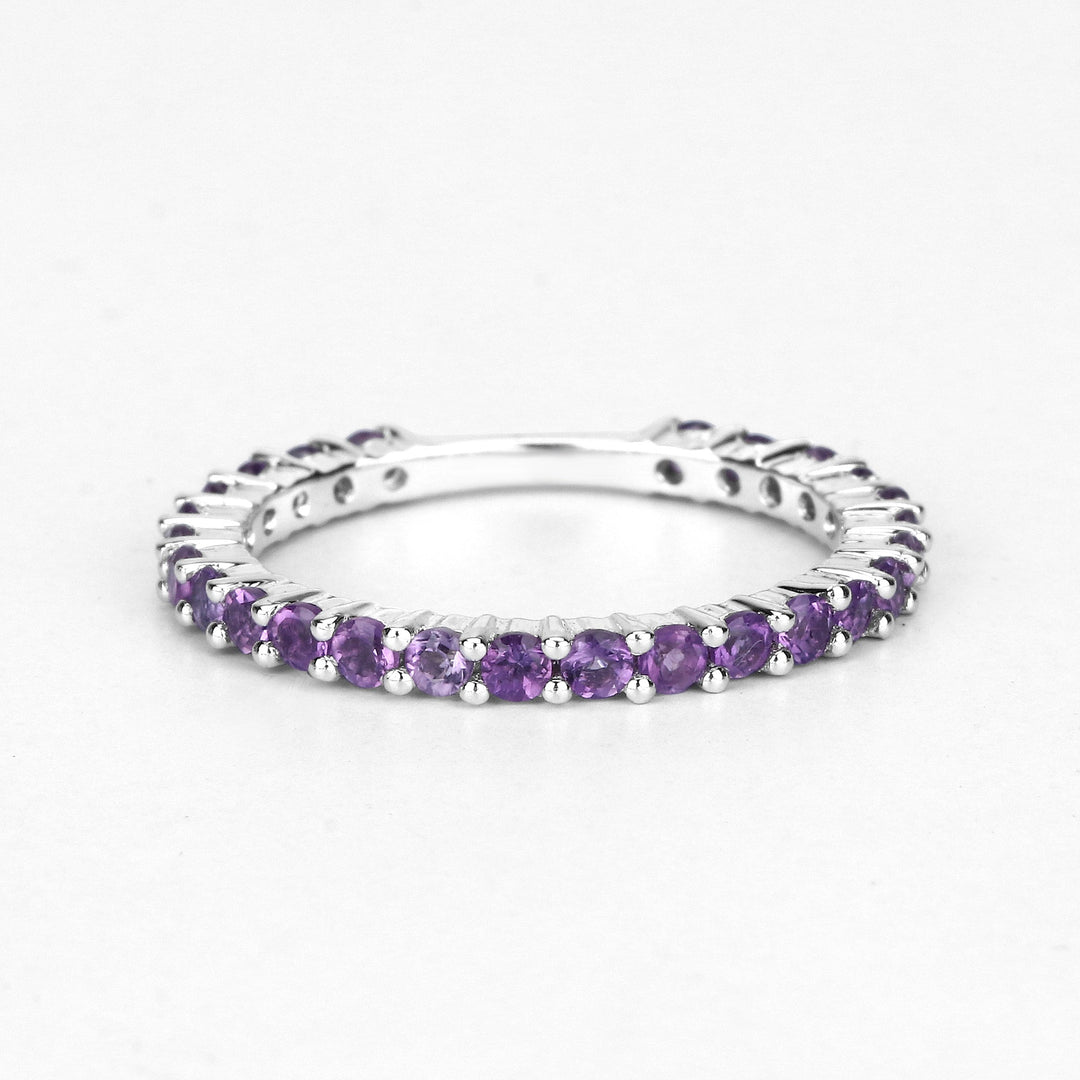 0.78 Carat Genuine Amethyst .925 Sterling Silver Ring