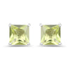 2.00 Carat Genuine Peridot .925 Sterling Silver Earrings