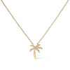 10K Yellow Gold 1/10 Cttw Round Diamond Palm Tree 18