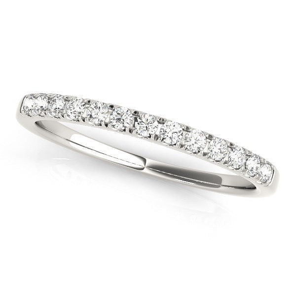 Anillo de boda con diamante atemporal de oro blanco de 14 quilates (1/5 qt)