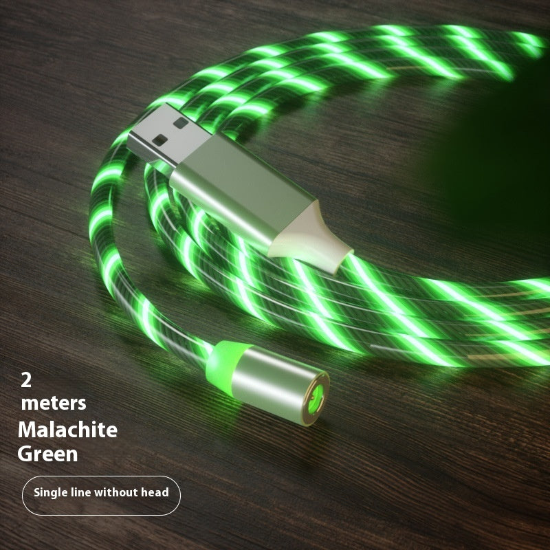 Streamer Magnetic LED Fast-Charge Cable – 3-in-1 USB-C • Micro-USB • Lightning with Colorful LED Glow (1 m / 2 m)