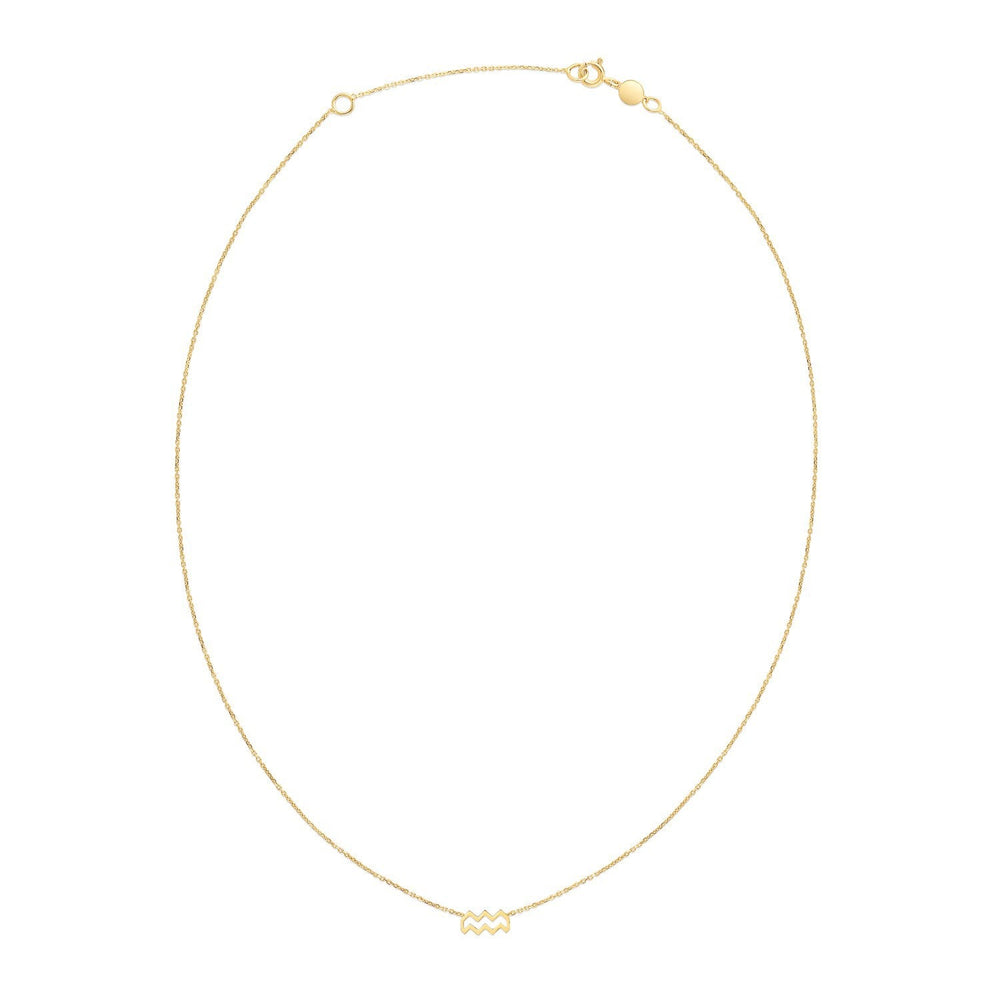 14K Yellow Gold Aquarius Necklace