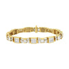 14K Yellow Gold 9.0 Cttw Diamond Alternating Bow and Box Link Bracelet (G-H Color, VS1-VS2 Clarity)- 7