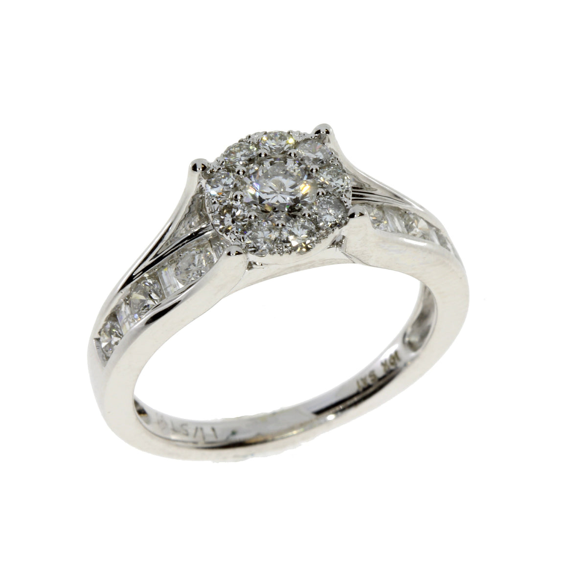 Auténtico diamante de 1,20 ct solo de diamante Oro blanco de 10 kt