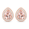 2.03 Carat Genuine Morganite and White Diamond 14K Rose Gold Earrings