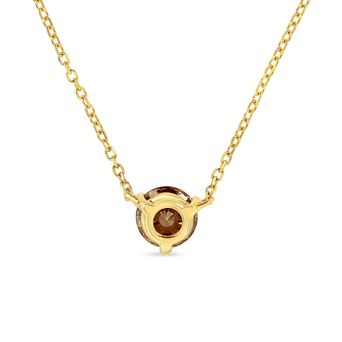 Collar con colgante solitario de oro amarillo de 14 quilates y 0,50 quilates de diamante amarillo cultivado en laboratorio engarzado en forma de martini, 45 cm (color amarillo, claridad VS2-SI1)