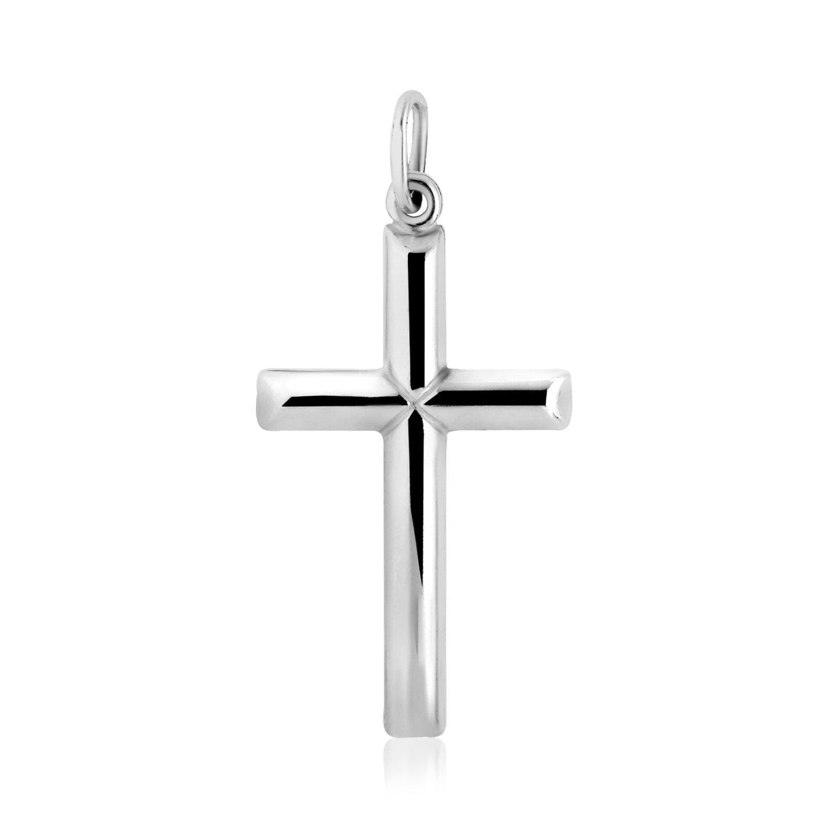 Colgante de cruz de barra pulida de plata esterlina