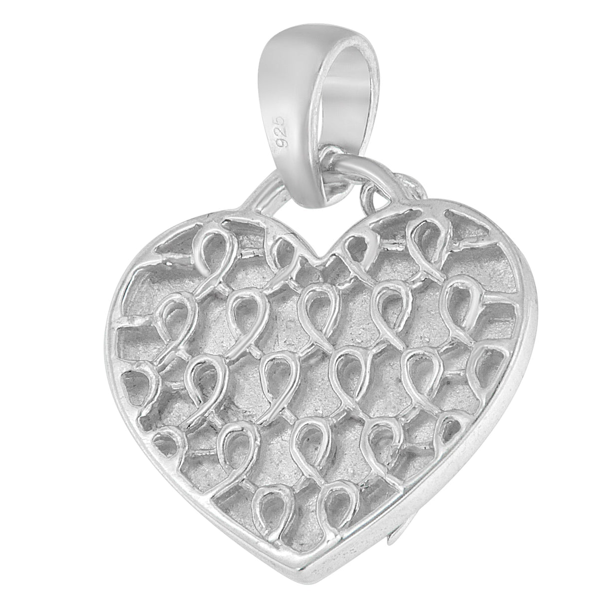 Collar con colgante de corazón de plata esterlina .925 con diamante de 1/10 cttw (H-I, I1-I2)