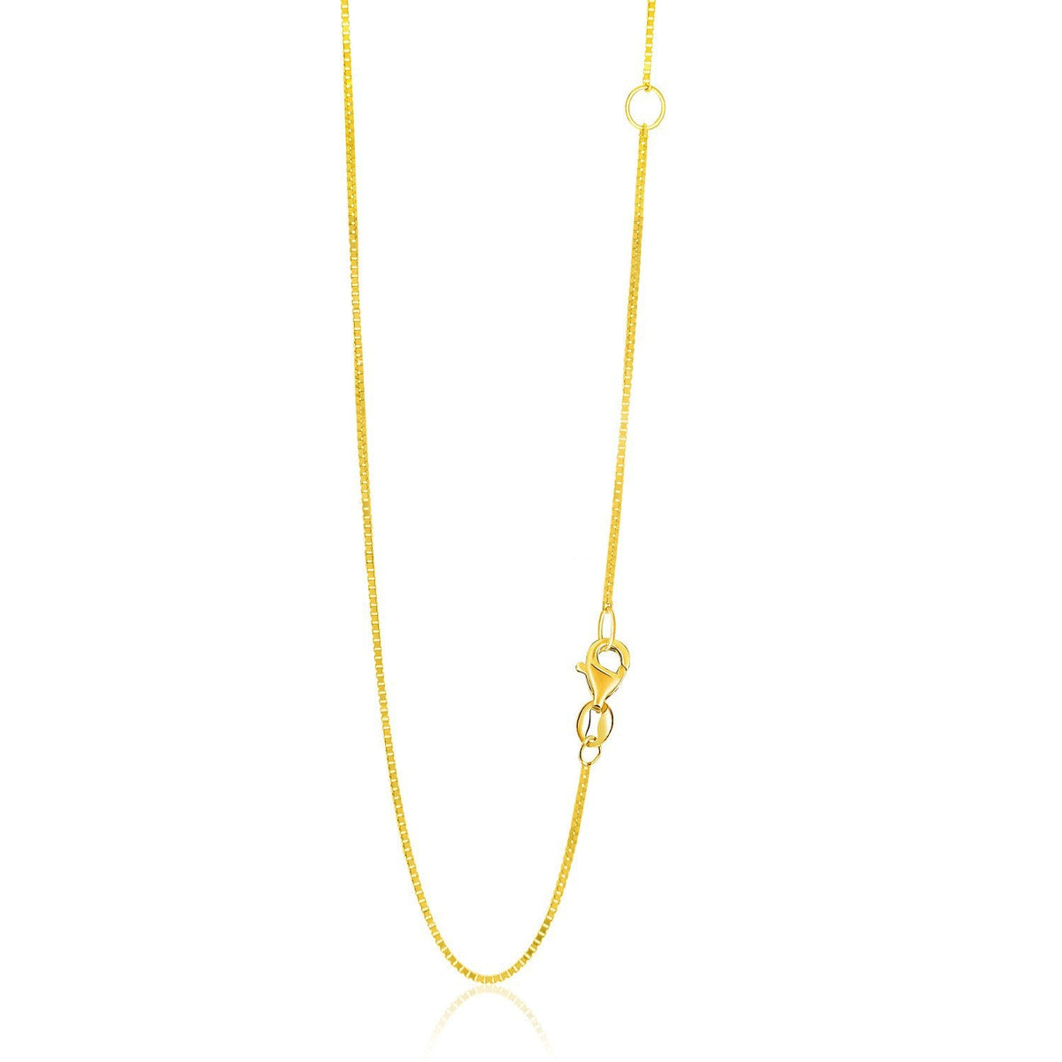 Cadena de oro amarillo de 14k, ajustable, tipo caja, de 0.8 mm