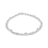 .925 Sterling Silver Prong Set Diamond Accent Curved Spiral Link Bracelet (I-J Color, I3 Clarity) - 7.25