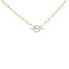 14KT Yellow Gold 1/4 Cttw Diamond  Toggle Clasp Paperclip Link Necklace (I-J Color, I1-I2 Clarity) - 18