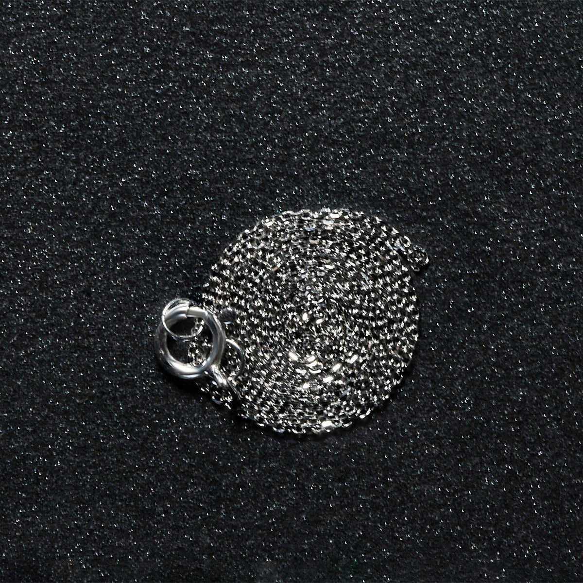 Cadena de eslabones de cable de corte de diamante de oro blanco de 14k de 0,7 mm