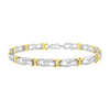 10k Yellow Gold Plated Sterling Silver 1/4 cttw Diamond Infinity and X Link Bracelet (I-J Clarity, I2-I3 Color) - Size 7.25