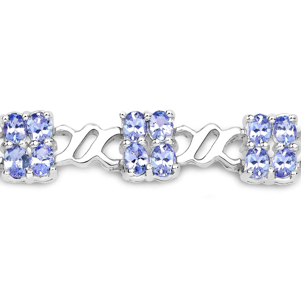 8.16 Carat Genuine Tanzanite .925 Sterling Silver Bracelet