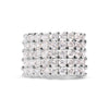 14k White Gold 4.0 Cttw Diamond 5 Row Ring Band (I-J Color, I1-I2 Clarity) - Ring Size 7