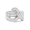 14K White Gold 2.0 Cttw Diamond Channel Set Bypass Ring