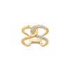 18K Yellow Gold Plated Sterling Silver 1/4 Cttw Diamond Open Crossover Band Ring