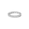 Anillo de banda de eternidad de doble fila de diamantes de corte princesa de 1,0 Cttw en oro blanco de 10K (color I-J, claridad I1-I2) - Talla 7