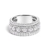.925 Sterling Silver 2.0 Cttw Lab Grown Diamond Three-Row PavÃ© Band Ring