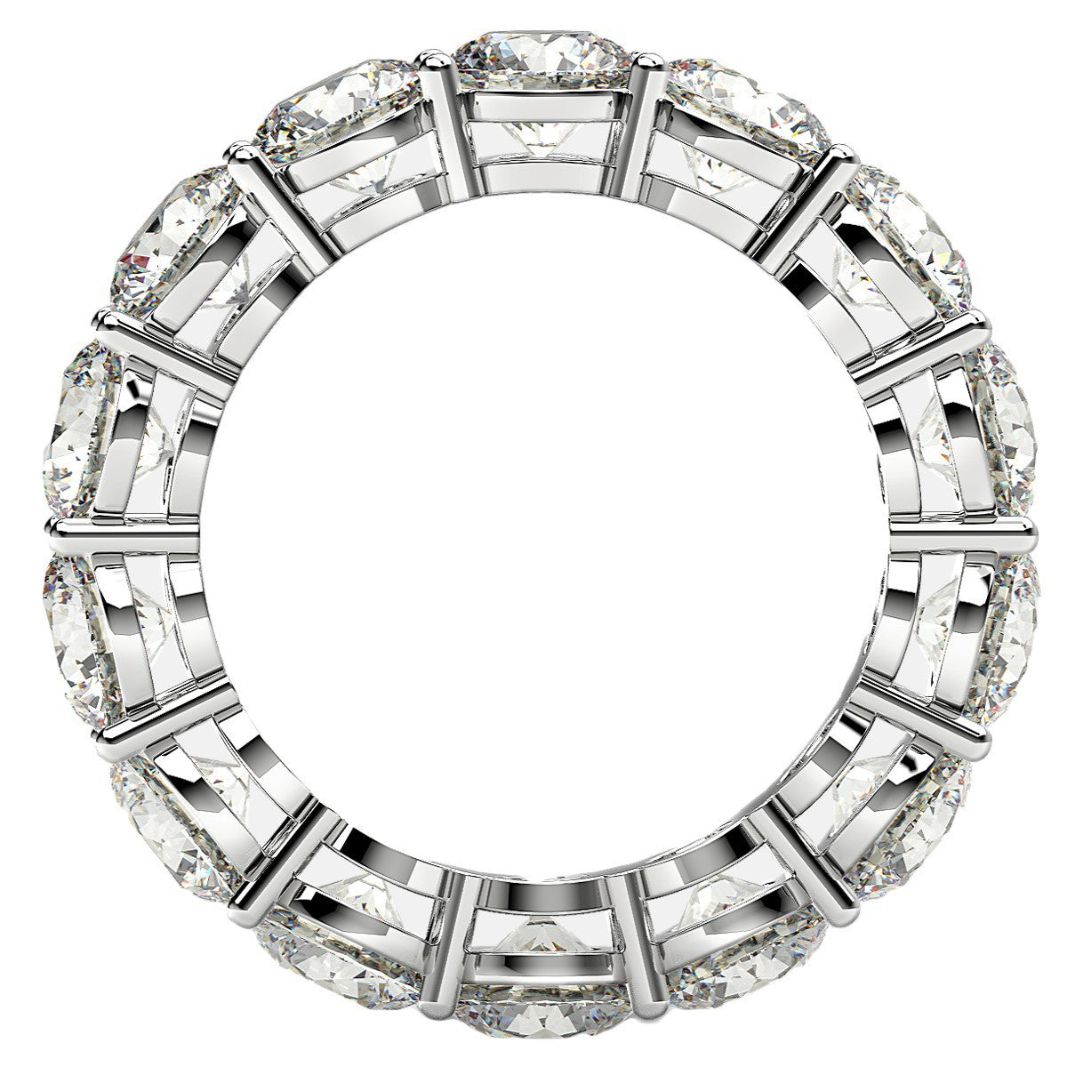Anillo de eternidad de diamantes redondos cultivados en laboratorio de oro blanco de 14k (6 quilates peso total FG/VS2)