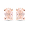 18K Rose Gold Plated 0.80 Carat Genuine Morganite .925 Sterling Silver Earrings
