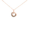 14K Rose Gold 3/4 Cttw Brown and White Diamond Interlocking Circle Hoop 18