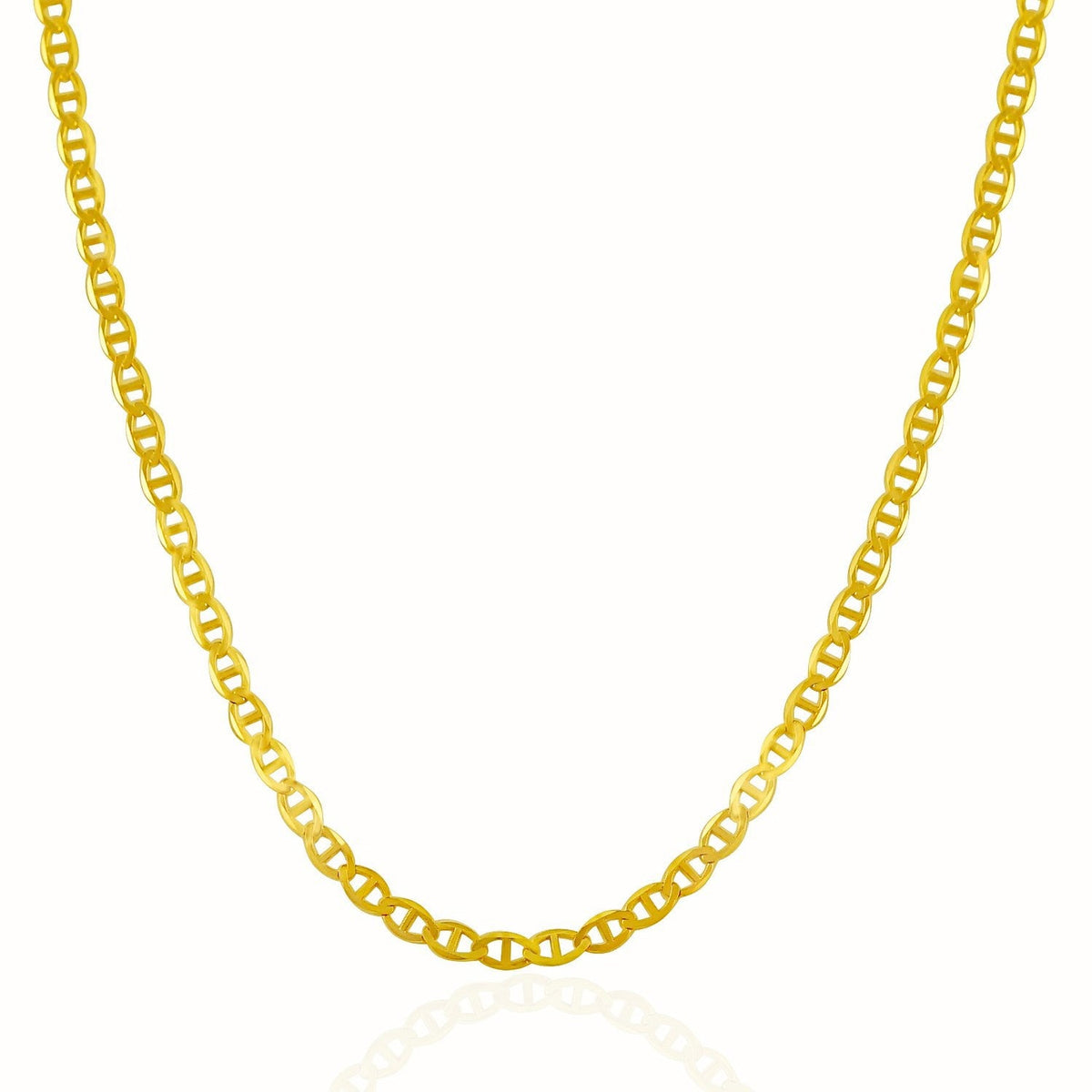 Cadena de eslabones Mariner de oro amarillo de 14k de 3,2mm