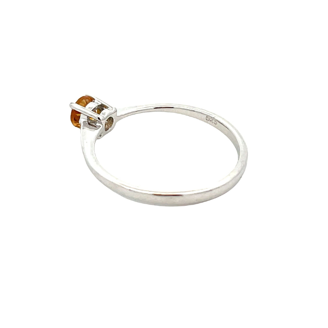 Auténtico anillo de plata de ley con citrino de 0,20 qt.