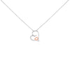 14K Rose Gold Plated Sterling Silver Diamond Accent Heart Pendant Necklace