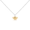Collar con colgante de abeja con acento de diamante en plata de ley bañada en oro amarillo de 14 quilates