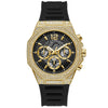 Мужские часы Guess Momentum, чёрные, с золотистыми элементами, многофункциональные