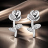925 Sterling Silver Earrings plated with White Gold, 0.9*0.5cm for Women