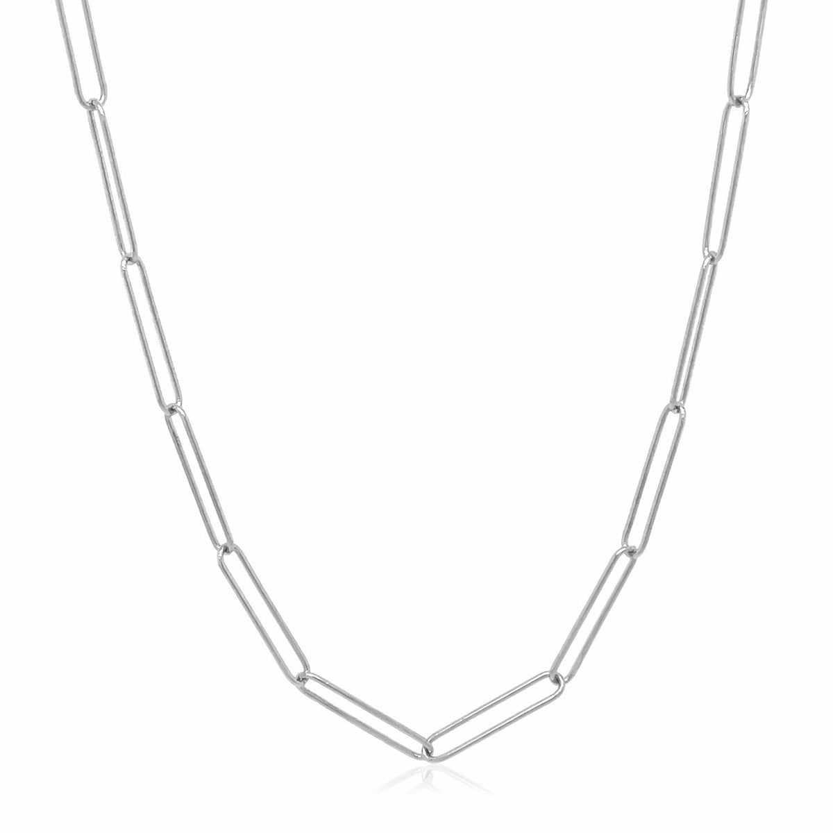 Cadena de eslabones de oro blanco de 14k (2,7 mm)