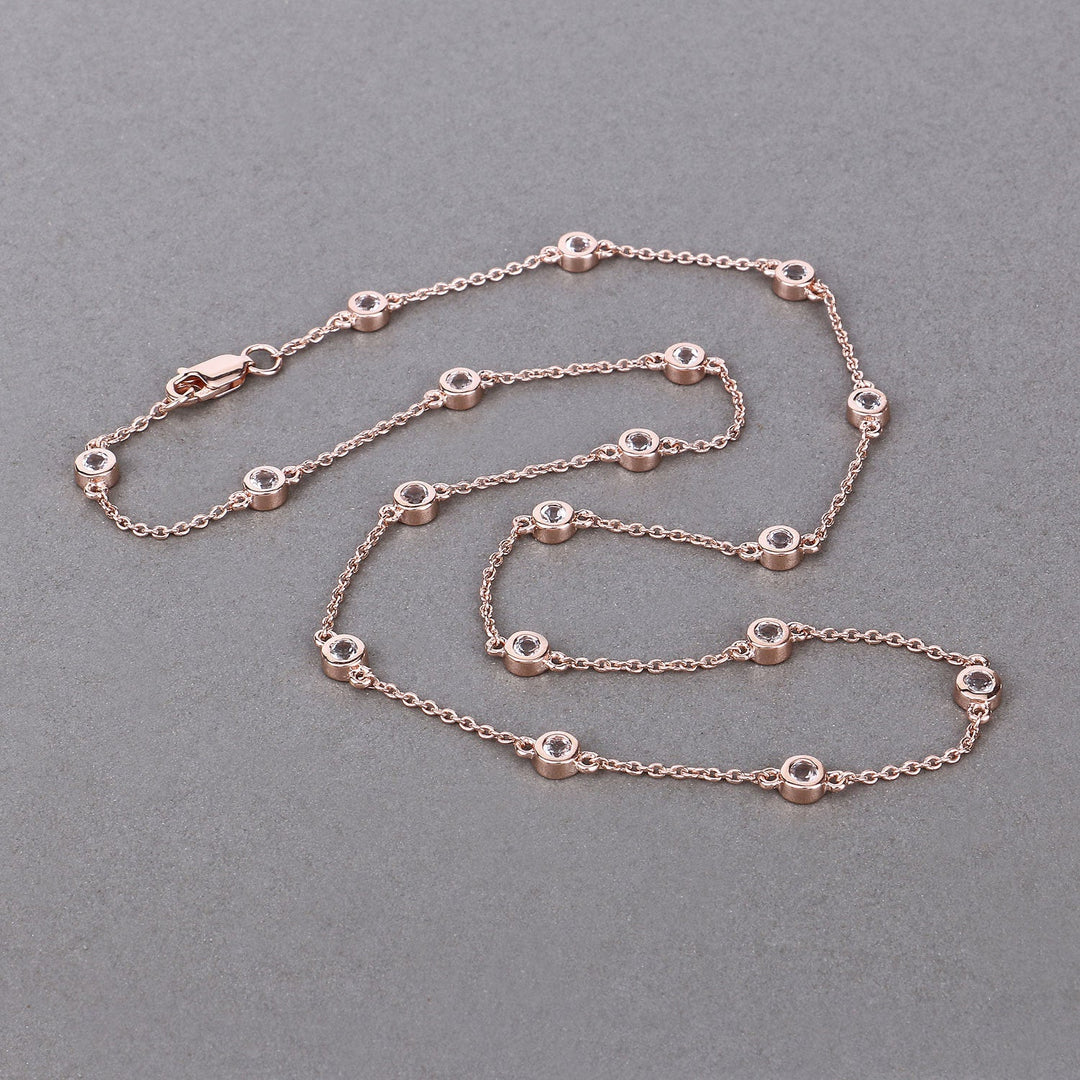 1.62 Carat Genuine Morganite .925 Sterling Silver Necklace