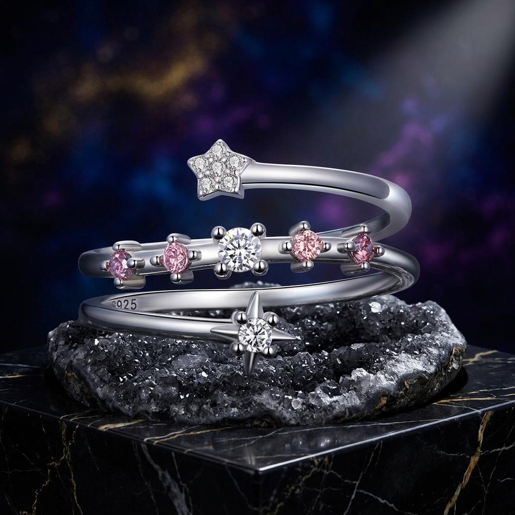 Anillo de plata de ley 925 con pavé de circonitas cúbicas