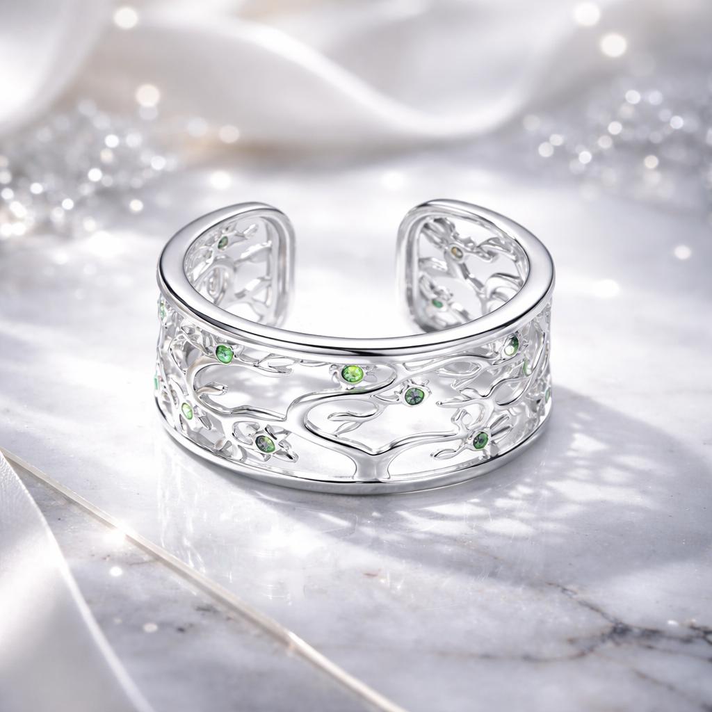 Anillo de plata de ley 925 con pavé de circonitas cúbicas