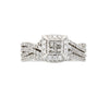 Juego de anillo de compromiso con diamante de 1.00 qt en oro blanco de 10 kt