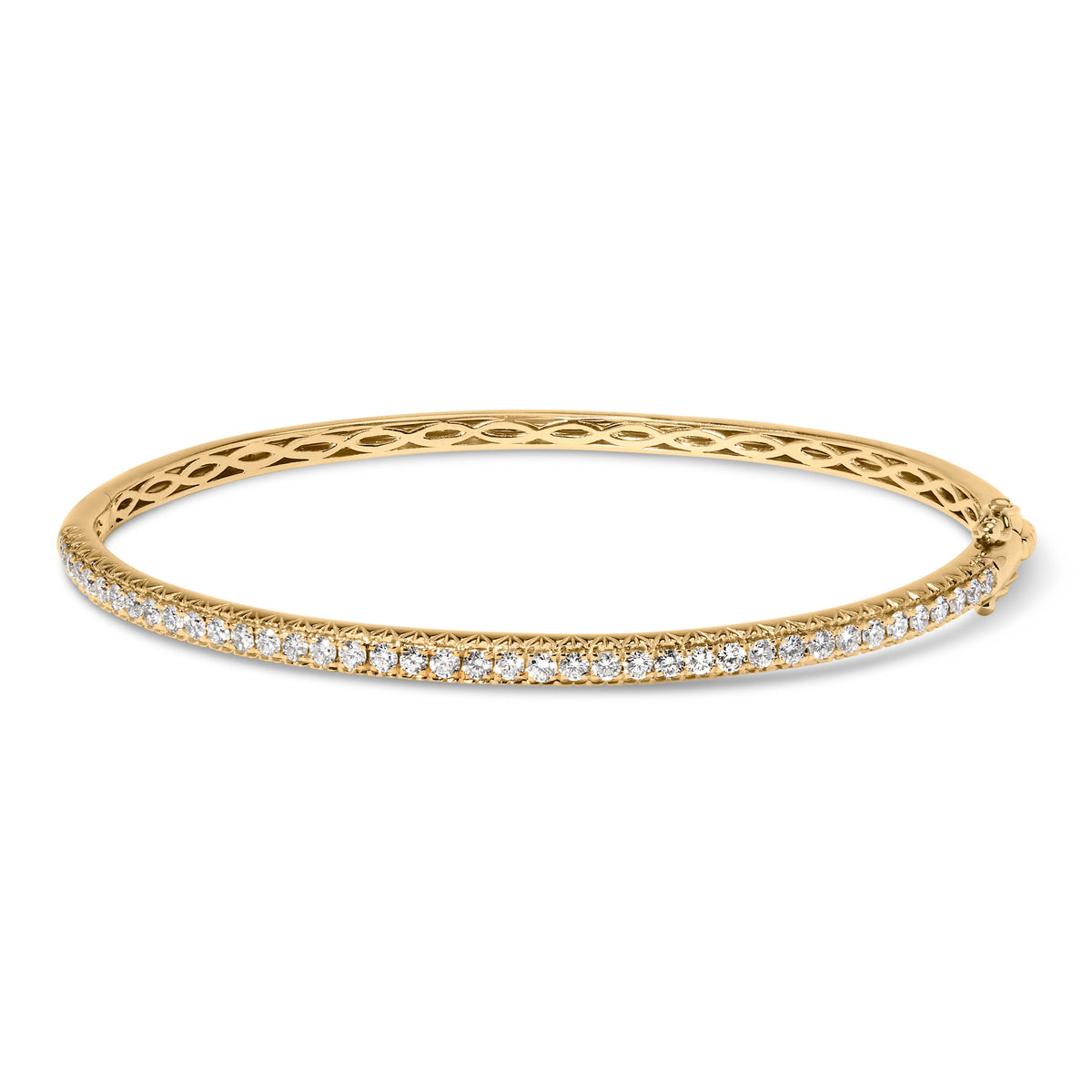 Pulsera de oro rosa de 14K con diamantes (1,00 Cttw, color G-H, claridad SI2-I1) de media eternidad - 7 pulgadas