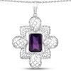 7.80 Carat Genuine Amethyst .925 Sterling Silver Pendant