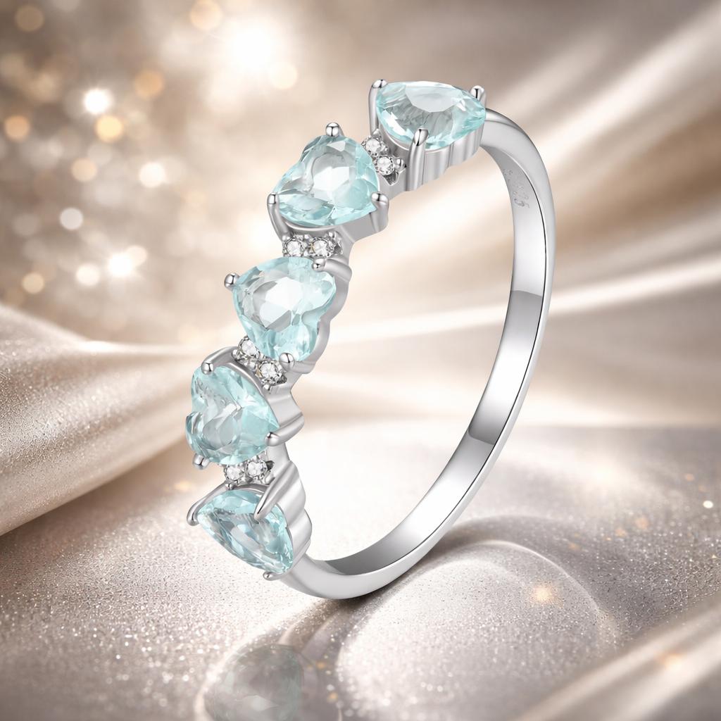 Anillo de plata de ley 925 con pavé de circonitas de 4,5 mm, talla 7, para mujer