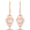 18K Rose Gold Plated 2.70 Carat Genuine Morganite .925 Sterling Silver Earrings