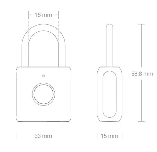 Mini Fingerprint Padlock - Sleek Design