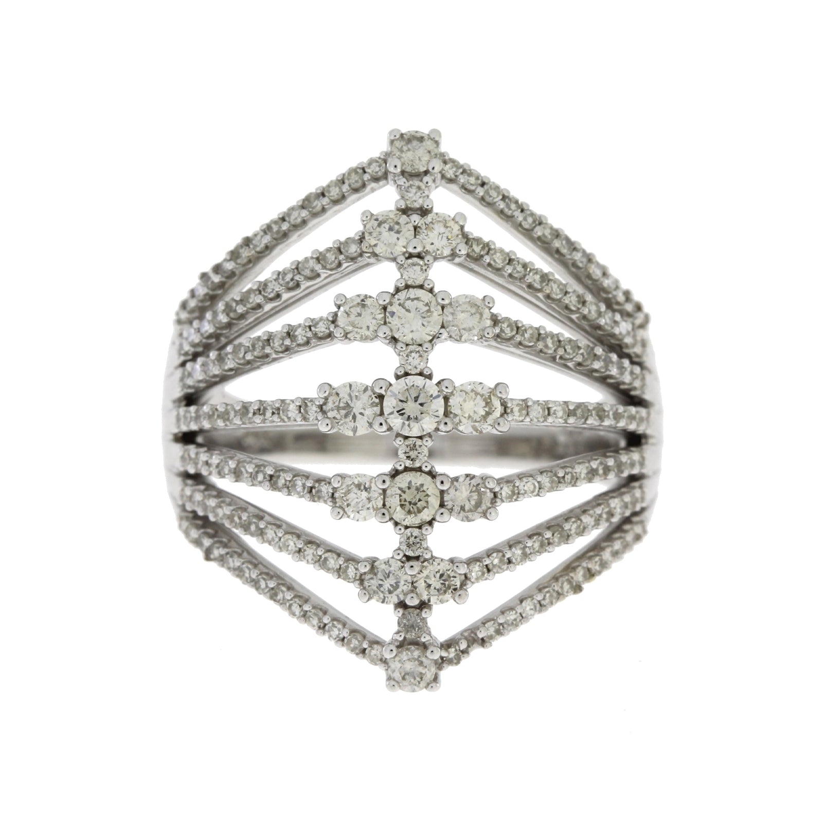 Anillo de diamante natural de 1,00 ct de oro blanco de 14 K
