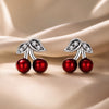 925 Sterling Silver Earrings with CZ & Enamel, 0.9x0.8cm, for Women