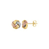 Love Knot Post Earrings in 14k Tri Color Gold