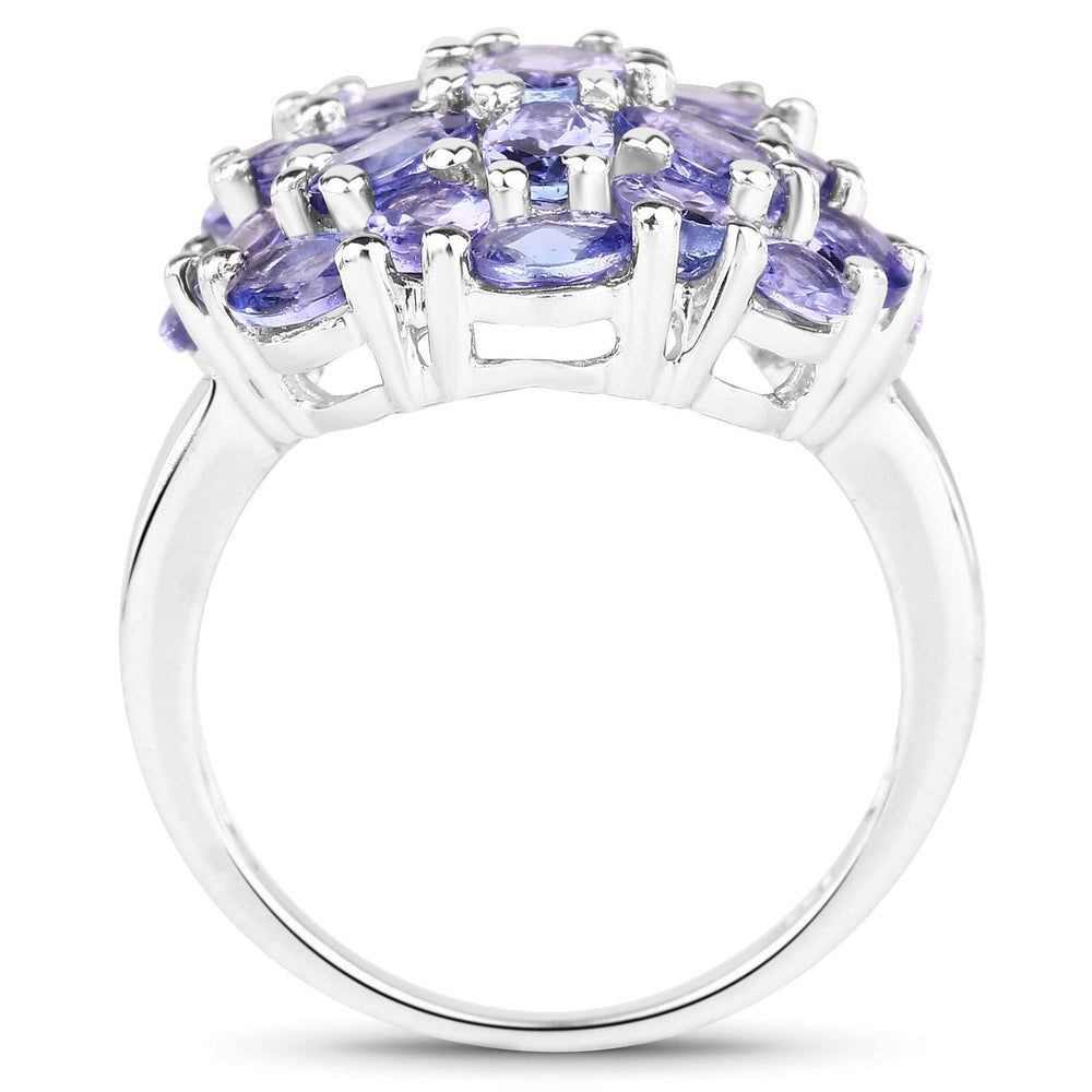7.08 Carat Genuine Tanzanite .925 Sterling Silver Ring